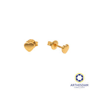 Arthesdam Jewellery 916 Gold Petite Heart Earrings