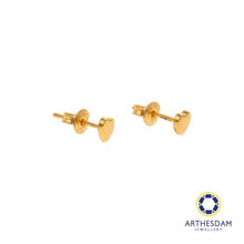 Load image into Gallery viewer, Arthesdam Jewellery 916 Gold Petite Heart Earrings
