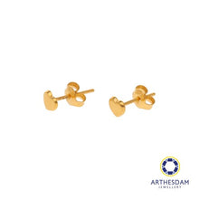 Load image into Gallery viewer, Arthesdam Jewellery 916 Gold Petite Heart Earrings
