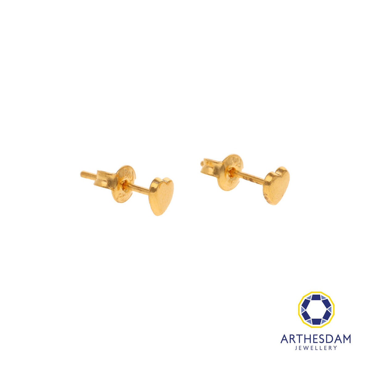 Arthesdam Jewellery 916 Gold Petite Heart Earrings