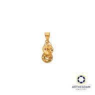 Arthesdam Jewellery 916 Gold Dangling 2 Lucky Coin Pendant
