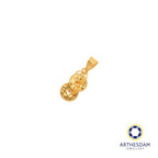 Arthesdam Jewellery 916 Gold Dangling 2 Lucky Coin Pendant