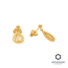 Load image into Gallery viewer, Arthesdam Jewellery 916 Gold Dangling Net Raindrop Earring
