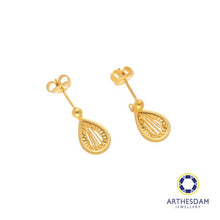 Load image into Gallery viewer, Arthesdam Jewellery 916 Gold Dangling Net Raindrop Earring

