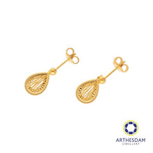 Load image into Gallery viewer, Arthesdam Jewellery 916 Gold Dangling Net Raindrop Earring
