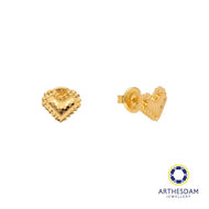 Arthesdam Jewellery 916 Gold Faceted Honeycomb Heart Earring