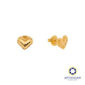 Arthesdam Jewellery 916 Gold Faceted Honeycomb Heart Earring
