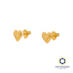 Arthesdam Jewellery 916 Gold Faceted Honeycomb Heart Earring