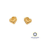 Arthesdam Jewellery 916 Gold Faceted Honeycomb Heart Earring