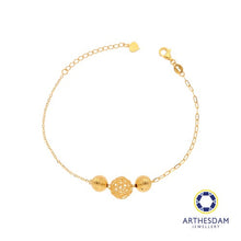 Load image into Gallery viewer, Arthesdam Jewellery 916 Gold Mesh Net Ball Bracelet
