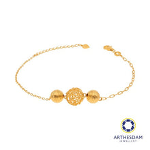 Load image into Gallery viewer, Arthesdam Jewellery 916 Gold Mesh Net Ball Bracelet
