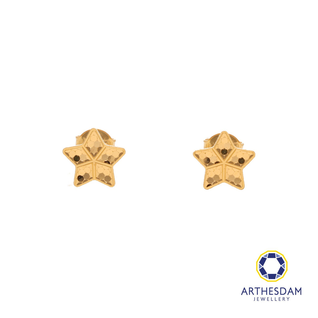 Arthesdam Jewellery 916 Gold Shiny Twinkle Star Earrings