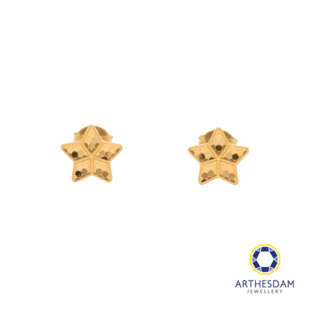 Arthesdam Jewellery 916 Gold Shiny Twinkle Star Earrings