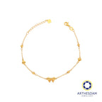 Arthesdam Jewellery 916 Gold Ribbon with Tiny Heart Bracelet
