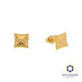 Arthesdam Jewellery 916 Gold Diamond Faceted Frame Earrings