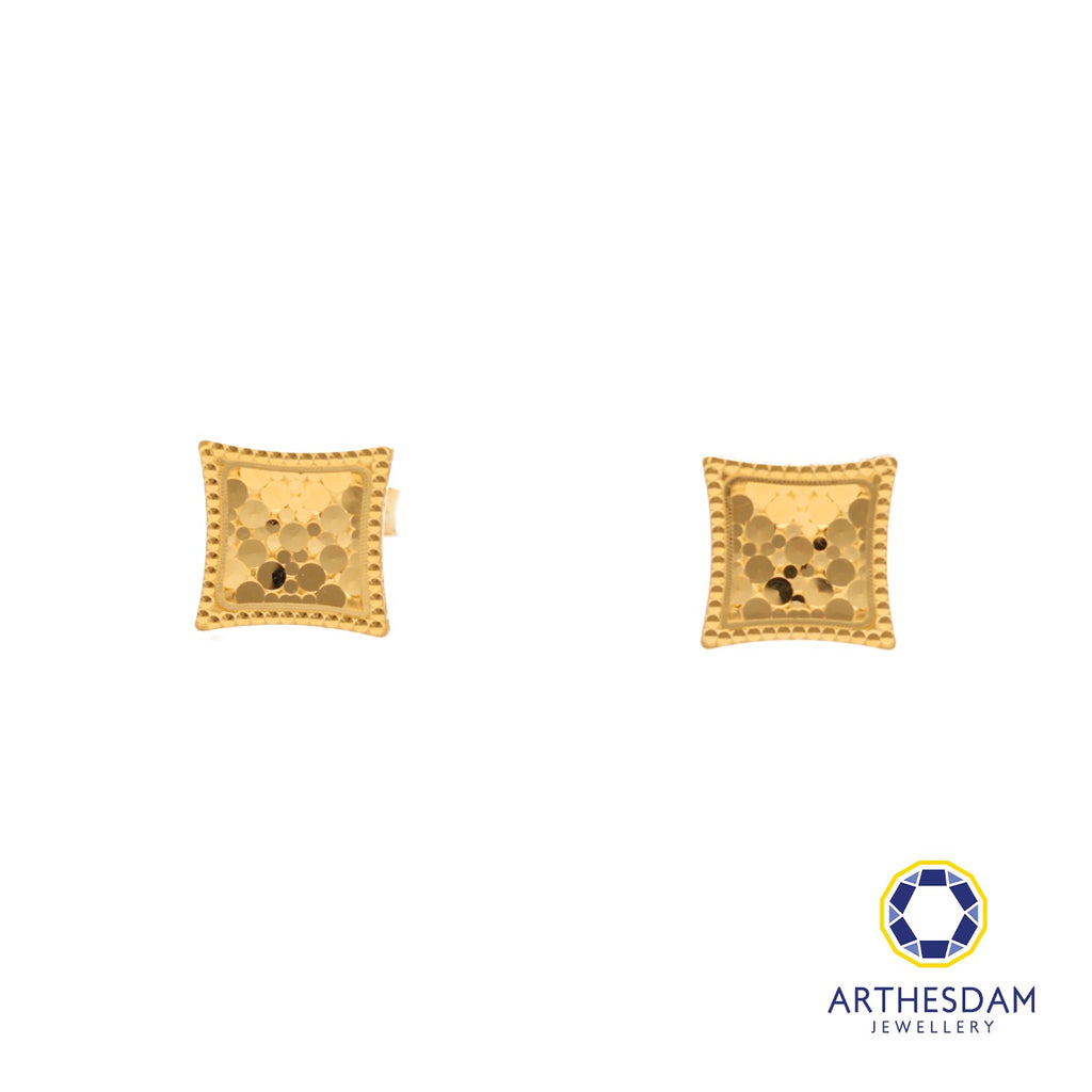 Arthesdam Jewellery 916 Gold Diamond Faceted Frame Earrings