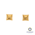 Arthesdam Jewellery 916 Gold Diamond Faceted Frame Earrings