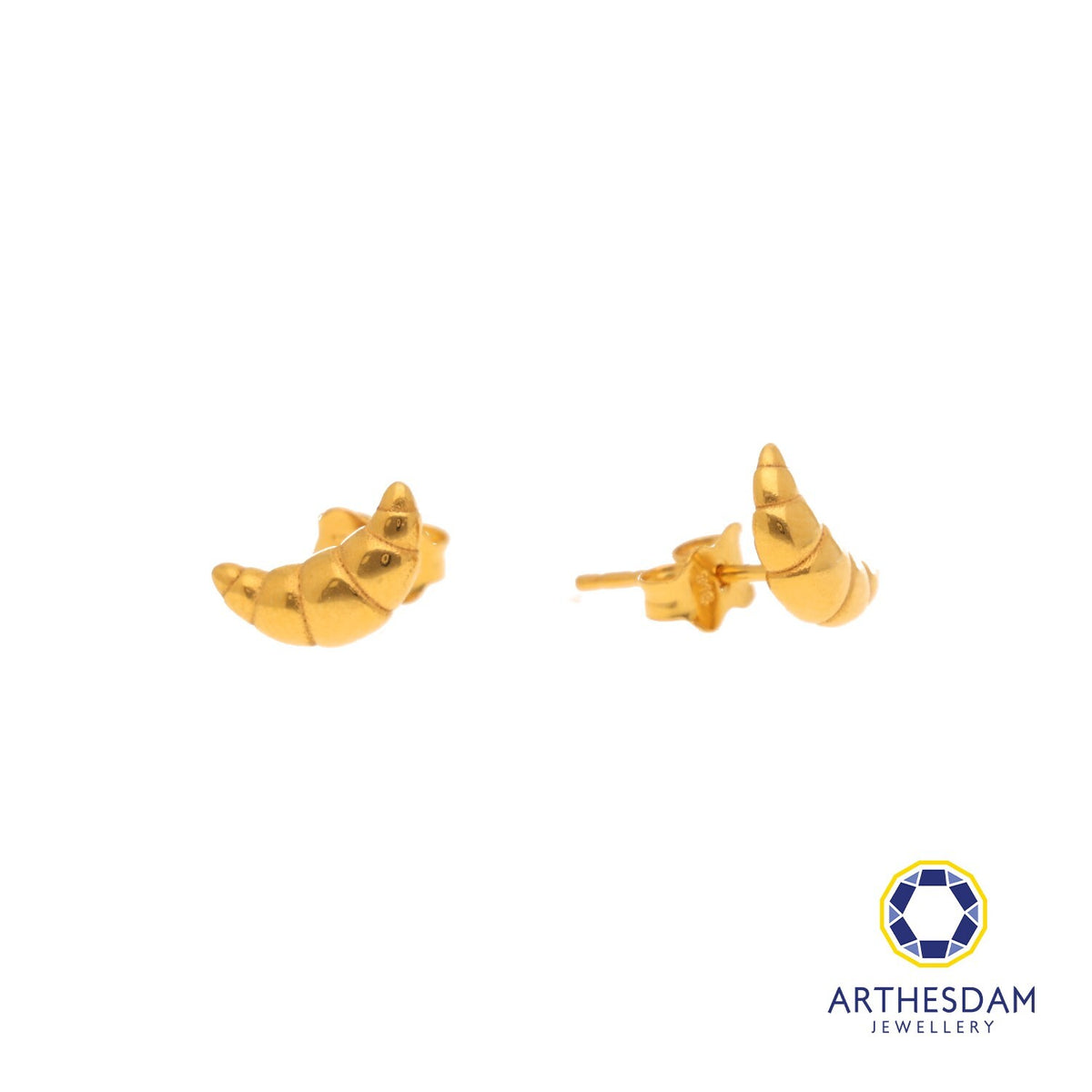 Arthesdam Jewellery 916 Gold Croissant Earrings