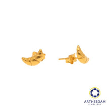 Load image into Gallery viewer, Arthesdam Jewellery 916 Gold Croissant Earrings
