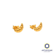 Load image into Gallery viewer, Arthesdam Jewellery 916 Gold Croissant Earrings
