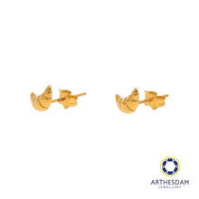 Load image into Gallery viewer, Arthesdam Jewellery 916 Gold Croissant Earrings
