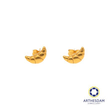 Load image into Gallery viewer, Arthesdam Jewellery 916 Gold Croissant Earrings
