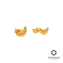 Load image into Gallery viewer, Arthesdam Jewellery 916 Gold Croissant Earrings

