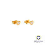 Arthesdam Jewellery 916 Gold Tiny White Hearts Earrings