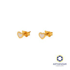 Arthesdam Jewellery 916 Gold Tiny White Hearts Earrings