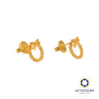 Arthesdam Jewellery 916 Gold Circle with Bow Earrings
