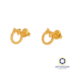Arthesdam Jewellery 916 Gold Circle with Bow Earrings