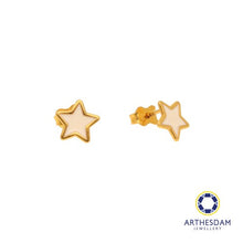 Load image into Gallery viewer, Arthesdam Jewellery 916 Gold White Pastel Star Earrings
