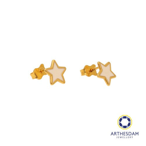 Arthesdam Jewellery 916 Gold White Pastel Star Earrings