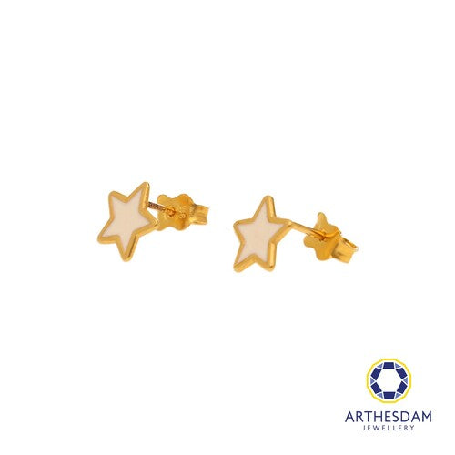 Arthesdam Jewellery 916 Gold White Pastel Star Earrings