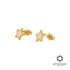 Arthesdam Jewellery 916 Gold White Pastel Star Earrings