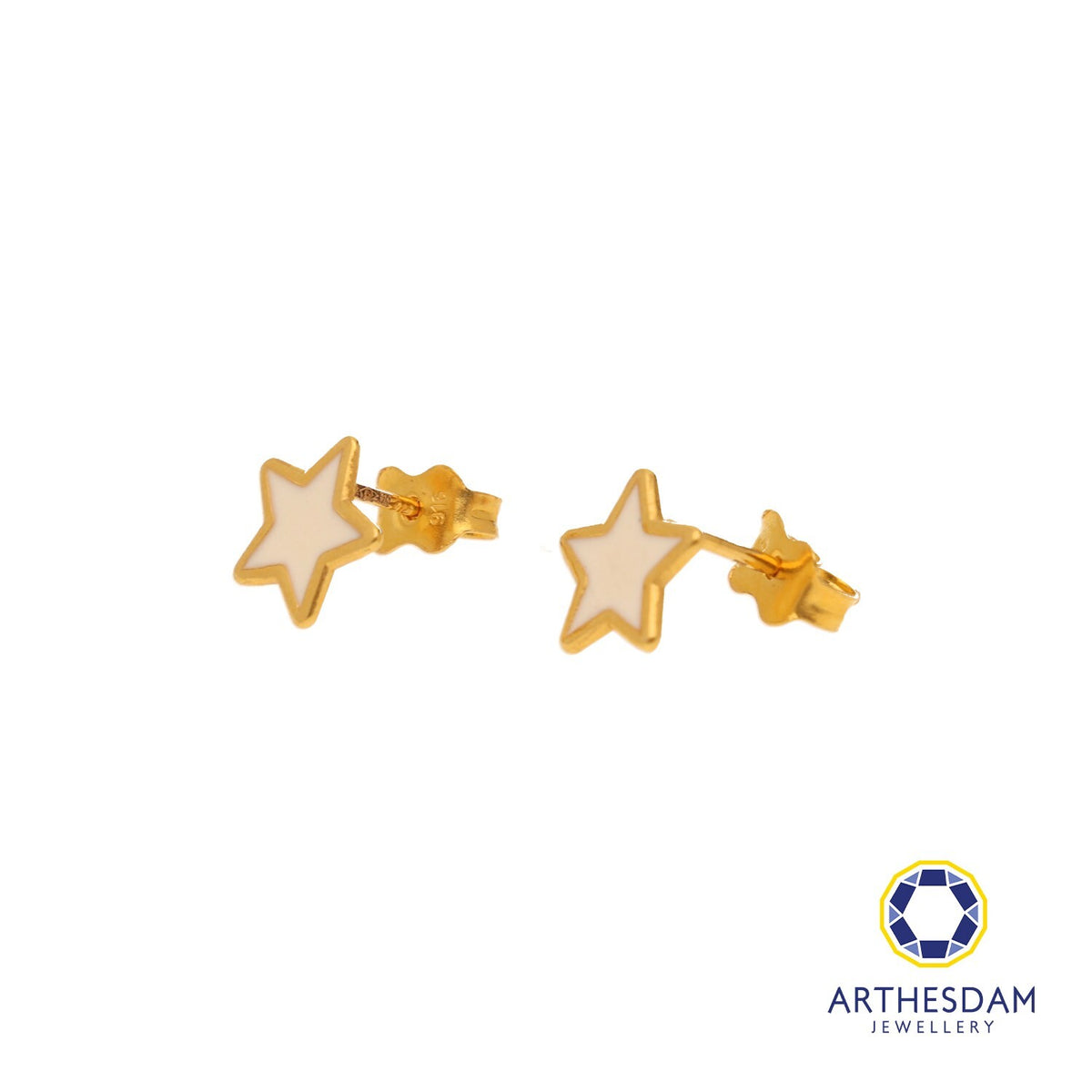 Arthesdam Jewellery 916 Gold White Pastel Star Earrings