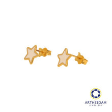 Load image into Gallery viewer, Arthesdam Jewellery 916 Gold White Pastel Star Earrings
