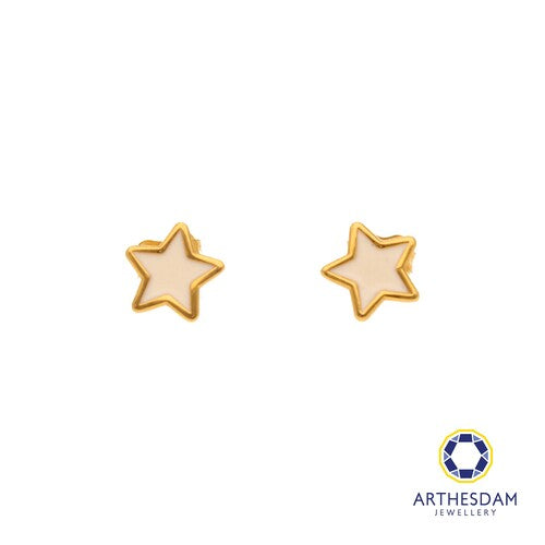 Arthesdam Jewellery 916 Gold White Pastel Star Earrings