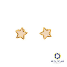 Load image into Gallery viewer, Arthesdam Jewellery 916 Gold White Pastel Star Earrings
