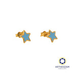 Arthesdam Jewellery 916 Gold Blue Pastel Star Earrings