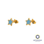 Arthesdam Jewellery 916 Gold Blue Pastel Star Earrings