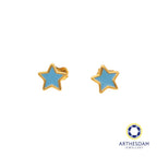Arthesdam Jewellery 916 Gold Blue Pastel Star Earrings