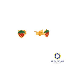 Load image into Gallery viewer, Arthesdam Jewellery 916 Gold Tiny Strawberry Earrings
