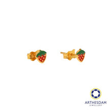 Load image into Gallery viewer, Arthesdam Jewellery 916 Gold Tiny Strawberry Earrings
