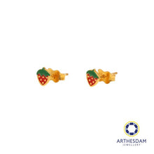Load image into Gallery viewer, Arthesdam Jewellery 916 Gold Tiny Strawberry Earrings
