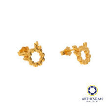 Load image into Gallery viewer, Arthesdam Jewellery 916 Gold Round Deer Dot Earrings
