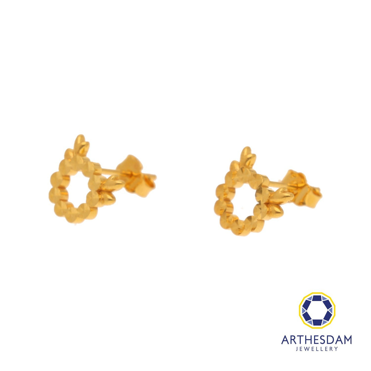 Arthesdam Jewellery 916 Gold Round Deer Dot Earrings