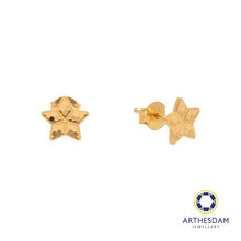 Load image into Gallery viewer, Arthesdam Jewellery 916 Gold Shiny Twinkle Star Earrings
