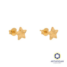 Load image into Gallery viewer, Arthesdam Jewellery 916 Gold Shiny Twinkle Star Earrings
