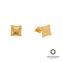 Load image into Gallery viewer, Arthesdam Jewellery 916 Gold Diamond Faceted Frame Earrings

